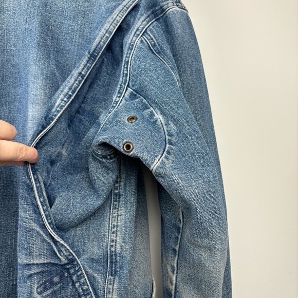 SOLD L.L. Bean Denim Barn Coat Farm Jacket Lined Men’s M Medium Worn In Work - Picture 9 of 16